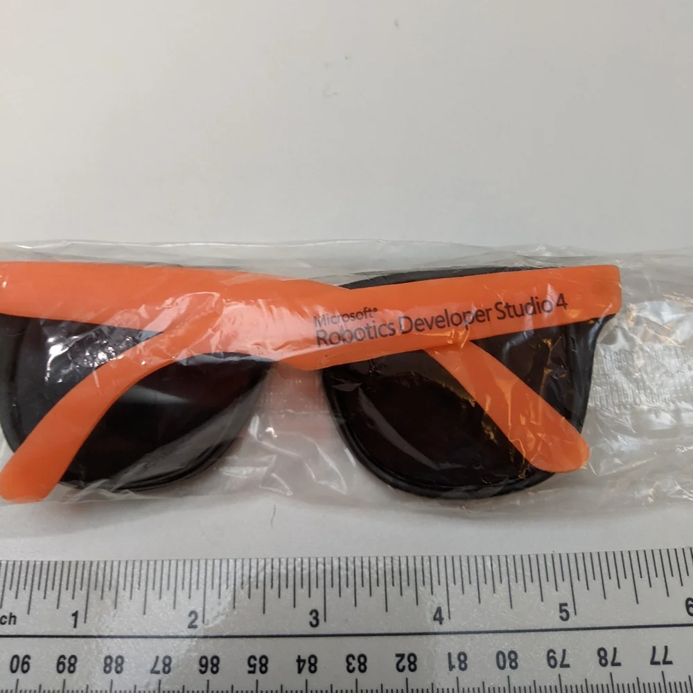 Sealed Neon Orange Microsoft Robotics Developer Studio Promo Plastic Sunglasses